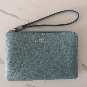 Baby Blue Coach Wristlet
